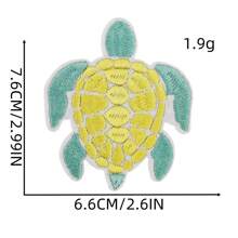 Bunter gestickter Schildkröten Aufnäher, Schildkröten Bekleidungszubehör Schmuck, niedlicher Stickerei Aufnäher