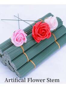 200/100/50/30/10 pezzi Steli di fiori ricoperti di verde, fili di ferro waterproof per artigianato e fioristica, adatti per decorazioni festive e progetti artigianali, utilizzabili per supporti per rampicanti, pergole da giardino regolabili, supporti per piante modellabili, steli versatili per fiori artificiali, super resistenti e facili da arrotolare, forme varie, accessori decorativi per profumo, attrezzi da giardino (colore casuale)