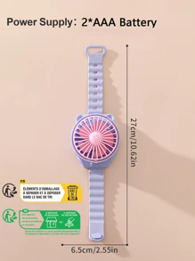 AOYI 带腕带的迷你电池风扇，小型便携式个人风扇，适合海滩配件，手表形旅行风扇，适合儿童男孩女孩室内室外，不含电池 - 彩色 - 查看 11