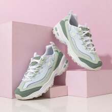 Skechers D'LITES Series Dames Sneakers, Lichtgewicht Casual Vintage Chunky Sneakers, Ademend Voor Woon-werkverkeer, 896209-SAGE