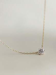 S925 Sterling Silver Necklace 18K Gold Plated Six Clawed Cubic Zirconia Choker Chain Necklace For Women,Stacked Jewelry Daily Wear - Necklace - View 6