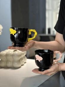 1pc keramische romantische vlinderbeker, hoogwaardige Scandinavische stijl niche creatief ontwerp mok, kantoor koffiekopje, ontbijtkopje, latte/Americano kop, melkkopje, geschikt als cadeau voor vrouwen en gezinnen