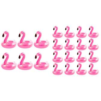 6/12Pcs Flamingo Inflatable Drink Holder Glittering Confetti Floats Cups Costers Vinyl Swimming Pool Floating Cup Holder For Summer Water Women Men Bath Accessories, Beach Party Supplies