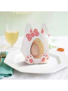 10 件带透明窗口的复活节兔子礼品盒 - 兔子形状的复活节派对礼品盒，用于糖果、小礼物、复活节装饰品 - 非常适合家庭、办公室、复活节庆祝活动
