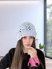 Handgemachte Strickmützen für Frauen, Japan-Stil, dünn für Frühling und Sommer, Cut Out - A - Übersicht 4