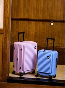 20 Inch Functional Boarding Case, Portable Suitcase With Cup Holder, Luggage With Password Lock,Solid Color Luggage Case Set : Portable Square Handside Handbag & Large Capacity Handside Travel Suitcase With Password,Large Capacity Suitcase, Functional Travel Trolley Case, Boarding Case & Luggage With Cup Holder