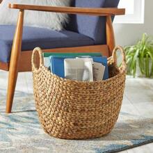Natural Water Hyacinth Boat Decorative Storage Basket, Oversized, Hand-Woven, Unique Texture, Brings A Touch Of Freshness To Your Home!