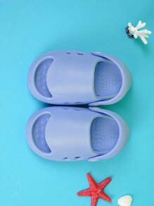 1 双可爱纯色婴儿透气柔软防滑 EVA 沙滩/花园凉鞋，适合幼儿女孩和男孩 - 霧霾藍 - 查看 7