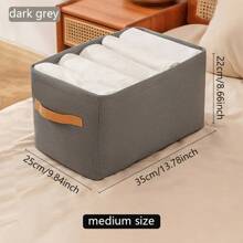 1 pièce Boîte de rangement élégante - Légère, portable et spacieuse. Organisateur de garde-robe avec poignées pour un transport et un rangement faciles - Parfait pour le placard, la chambre à coucher et l'organisation de la maison