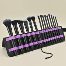 15pcs Makeup Brush Set With Eyeshadow, Concealer, Blush Brushes, Complete Kit With Storage Bag & Sponge