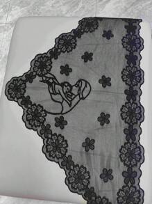 1 pezzo di pizzo nero di dimensioni 128cm*65cm, accessorio per abbigliamento, decorazione per cappelli, paralumi, tovaglie, vestiti, gonne