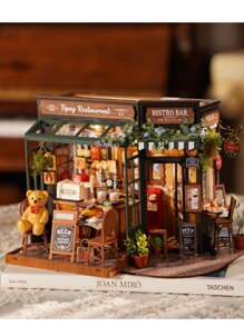 Rolife Tipsy Restaurant DIY Miniature House Kit 1:18 Coffe & Bar Dollhouse  Model Kits Miniature Dolls House Kit For Adults Mini House Home Desk Bookshelf Decoration - Multicolor - View 2