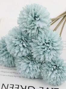 5pcs Artificial Chrysanthemum Ball Flowers Dandelion Hydrangea Arrangement Bouquet Present For Friends Bridal Wedding Bouquet Decor For Home Office House Party Mother's Valentine Day, Decoration Gift