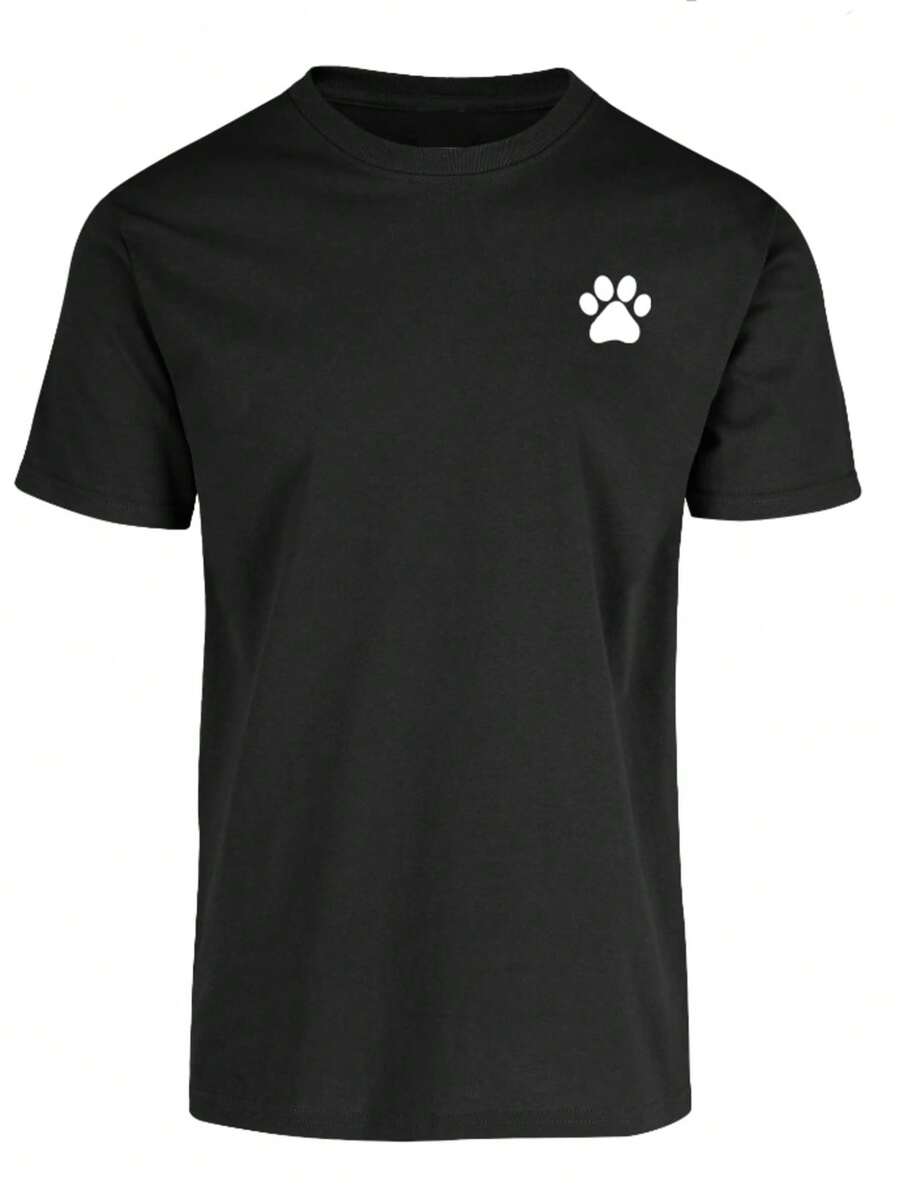 Blusa de manga corta con estampado de dibujos animados - Negro - Ver 1