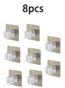 8/4/2/1 件带挂钩的拖把夹收纳架，壁挂式多功能拖把和扫帚架，防水防滑工具收纳架，适用于家庭、浴室、厨房、花园和车库