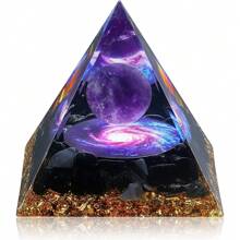 Pyramide pour énergie positive, cristaux de guérison en citrine et pierre de sable bleue orgonite pour réduire le stress, équilibrer les chakras, la guérison Reiki et la méditation. Attire la chance et le succès. Pyramide de cristaux de guérison, générateur d'énergie en cristal d'améthyste pour le yoga, Reiki et la méditation. Pyramide de météorite violette, pyramide de lotus en œil de tigre, pyramide de lotus doré en pierre de sable bleue