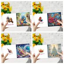 1pc Diamond Painting DIY Natural Landscape Themed Diamond Painting Card Kit - Partially Drilled DIY Diamond Painting, Suitable For Writing Letters, Love Letters, And Blessings