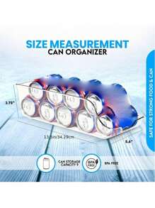 1pc Kitchen Can Organizer For Pantry, Soda Can Organizer For Refrigerator, Can Storage Organizer Pantry, Fridge & Freezer Organization, Holds Food & Soup Can, Clear Stacking Can Dispenser, Kitchen Accessories