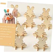 10 pièces/20 pièces Lapin de Pâques en bois DIY Ornement en bois Artisanat Cadeau Joyeuses Pâques Fête Maison Décoration de bureau