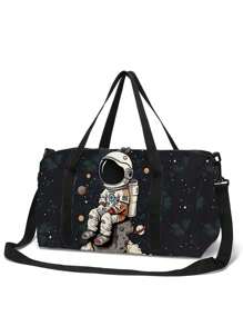 Astronaut Theme Travel Bag, Shoe Storage Bag, Football Storage Bag, Luggage Bag, Large Capacity Training Sports Shoulder Bag, Yoga Bag