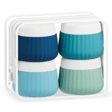 GGGold 4pcs [TSA]Approved Silicone Travel Containers Set, Leak-Proof Cream Jars With Transparent Bag, For Face Body Hand Lotion Skincare.Suitable For [ Travel]  And Shipping Seasons