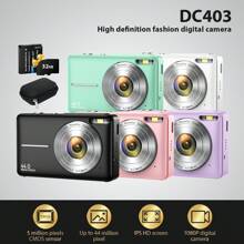Cámara digital mini de alta definición de 4400MP, grabación Full HD 1080P, tarjeta de memoria de 32GB, batería recargable, cordón, anti-vibración, zoom 16X, grabación de video, webcam, multilingüe, diseño de bolsillo portátil, ¡regalo ideal para adolescentes y fotógrafos! - Cámara + tarjeta de memoria 32G - Ver 2