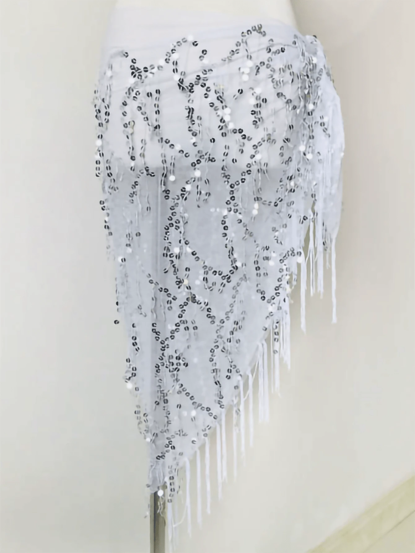 1 件装女士肚皮舞腰链，初学者硬币流苏腰巾，闪亮腰带，腰带