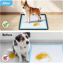 1pc Silicone Dog Puppy Pee Pad Support Stand, 24 X 24 Inch Leak-Proof High Rim, Portable & Easy To Clean, Leakproof Dog Training Mat With Square Tray For Home Floor Protection (Black)