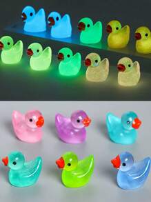 50pcs Luminous Resin Mini Animals, Glow-In-The-Dark Ducks & Figurines, Suitable For Garden, Party, Miniature Landscape, Aquarium, Dollhouse Decor (Random Design) Outdoor Decor Garden Decor Home Decor