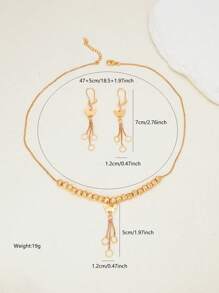 3 PiecesSet Fashionable Unique Elegant Retro Tassel Pendant Necklace Set For Women