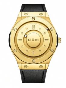 DOM 1pc Fashionable Advanced Technology Men's Watch, Mirrorless Magnetic, Silicone Strap Waterproof Quartz Sports Watch, Personalized Men's Sports Watch, Suitable For Wearing, Christmas Gift For Friends - Shape - View 14