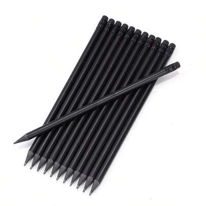 10 peças de lápis de madeira pretos HB, 2B personalizados premium para hotéis, reuniões e publicidade, presentes com borrachas, artigos de papelaria para escrever e desenhar, volta às aulas