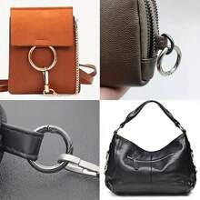 10pcs Metallic O-Ring Snap Hooks Suitable For DIY Jewelry, Openable Round Keychain Carabiner Clip Dog Leash Connector - Multicolor - View 6