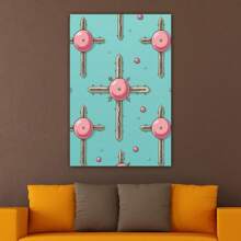 1 Piece Easter Cross Pattern Canvas Wall Art Paintings For Living Room - Canvas Framed Print Wall Artworks Bedroom Decoration Office Wall Decor - Multicolor - View 3