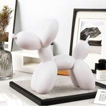 1 pieza Estatua de perro globo de resina, decoración moderna del hogar para sala de estar, dormitorio, estantería, escritorio, estatua de arte animal minimalista, mejor regalo