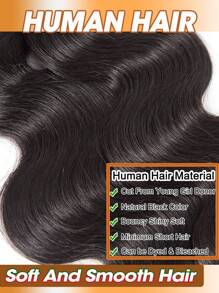 Body Wave 3 束巴西雷米未加工人发波浪双面拉发束编织接发自然深黑色