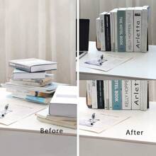 Book Ends For Shelves, Non-Skid Bookends For Heavy Books, Wooden Book Stopper For Home Office And Library (Walnut 1 Pair)