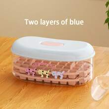 1 Pc Double Layer Ice Cube Mold Tray, Ice Maker Tool With Pressing Ice Cube Rack, Reusable Ice Cube Trays With Lid For Home Use, Includes 1 Ice Scoop