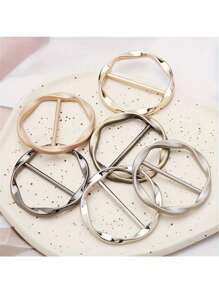 5pcs Versatile Alloy Buckle Set - Multi-Purpose, All-Match, Shortening Artifact, Corner Knotted, Waist, Belt, And T-Shirt Buckle With Casual Pop-Culture Style