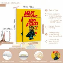 1pc Unframed Canvas Poster, Vintage Art, The Martians Are Coming! Movie Posters, Classic 90s Vintage Wall Movie Art Print Photos, Bedroom Living Room Hallway, Wall Art, Wall Decor, Winter Decor, Room Decor Ideal Gift, Posters, Wall Art, Room Decoration Stuff,Modern, Quotes Gifts Birthday Graduation