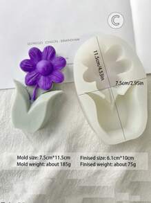 5-blättriger Tulpen Silikon-Formenbehälter, zart, leicht zu reinigen, speziell für Kerzengießen in großen Mengen entworfen! Selbstgemachte kreative Handwerkskunst, inspiriert von Gipsarbeit. Ideal für Kunstkurse zur Anregung der Kreativität. Tolles Geschenk zum Valentinstag, Muttertag, Kindertag, um Ihre Lieben zu überraschen.