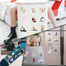 55PCS Sports Yoga Stickers Aesthetic Vinyl Stickers High Quality Stickers Decals Scrapbook,Journaling,Laptop,Bumper,Skateboard,Water Bottles,Computer,Phone Stickers Can Bring A Lot Of Fun To Your Life,The Perfect Gift For Adults