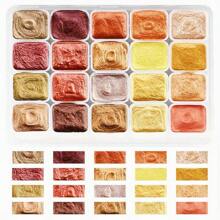 1 Set Of 20 Pearlescent Solid Watercolor Paints, Metallic Powder Dyed Floral Design, Premium Painting Supplies For Chinese Painting, Drawing, Writing, DIY Crafts, Portable Artistic Tool, Galaxy Color, Suitable For Artists, Adults And Professionals, Perfect Gift