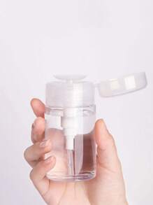1pc Convenient Carry Pressing Makeup Remover Bottle, Transparent Dispenser, Travel Size - View 3