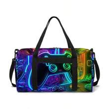 Game Console Design Travel Bag/Duffle Bag/Yoga Bag/Gym Bag/Picnic Bag, Suitable For Outdoor Travel, Daily Carrying, Swimming, Yoga, Fitness Bag For School School Accessories School Stuff