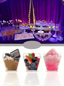 15 件，可爱甜点杯，迷你布丁罐，夏季甜点杯美味开胃菜，水果，冰淇淋，慕斯蛋糕，家庭聚会甜点杯，可重复使用 - 透明 - 查看 4