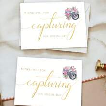 Wedding Photographer/Videographer Appreciation Card | Elegant Wedding Vendor Appreciation Commemorative Card, Suitable For Valentine's Day/Anniversary | Minimalist European-Style Wedding Supplies | Wedding Videography Anniversary Thank-You Handwritten Card Set (With Envelope) "Thank You For Capturing Our Special Moments"