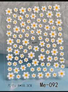 1 PIEZA Pegatinas de arte de uñas 3D con flores margaritas en relieve, deslizadores de uñas, calcomanías, pétalos de flores blancas de margaritas, decoración de uñas con pegamento en la parte posterior