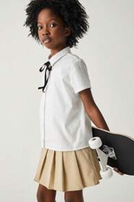 The Children's PLACE Girls Uniform Stretch Pleated Skort 2-Pack Tan Navy Blue - 沙 - 查看 3