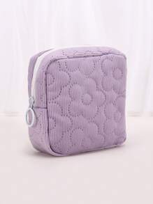 1/2 piezas Bolsa de maquillaje cuadrada de pana, para mujer y hombre, bolsa de aseo plana, organizador de maquillaje, bolsa de cosméticos de viaje